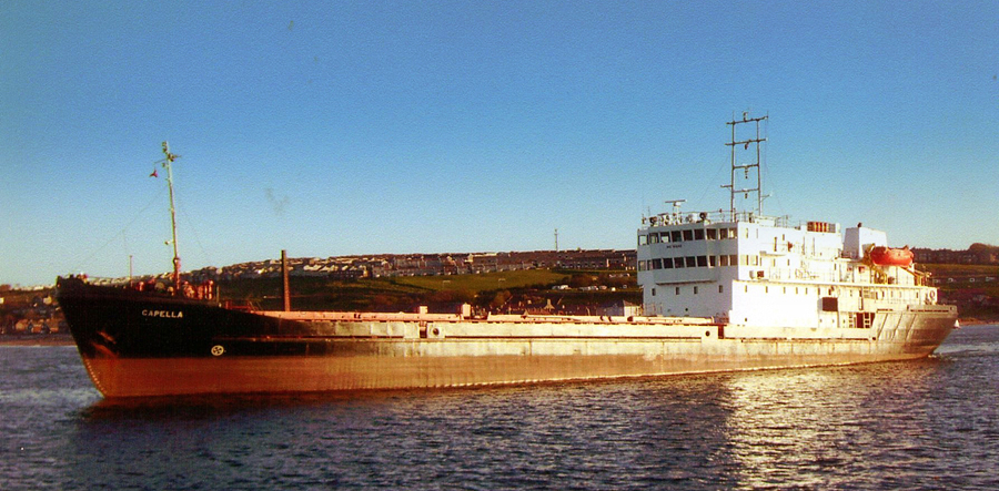 Ship Capella leaving Tweedmouth Harbour