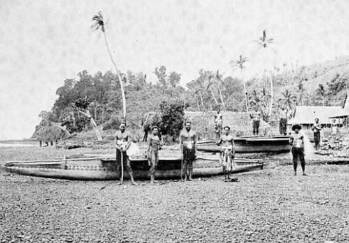 A group of Fijians at Levuka, 1874
