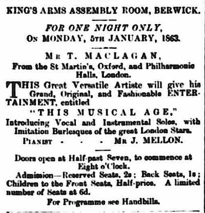 Kings Arms advert 1863