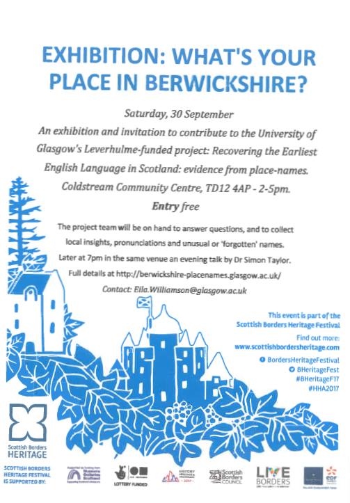 Berwickshire Placenames exhib
