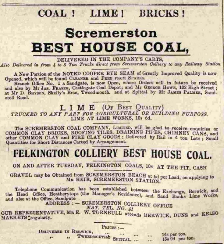 Scremerston Coal advert